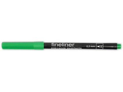 Линер 0,3мм "Fineliner", зеленый, Koh-I-Noor/7770210801KS (12)