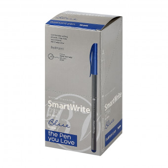 Ручка шариковая 0.5мм синяя "SmartWrite Grey", серый цвет корпуса, BV/20-0328/02 (50)