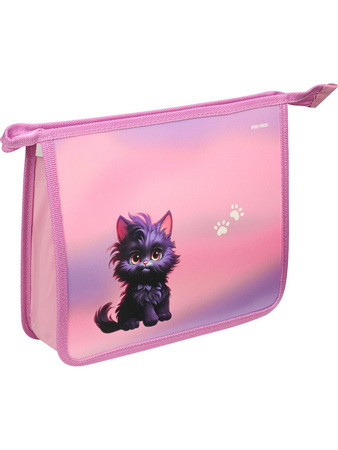 Папка А5 для тетрадей на молнии сверху "Чёрный котик", Profit/ПТ-2226