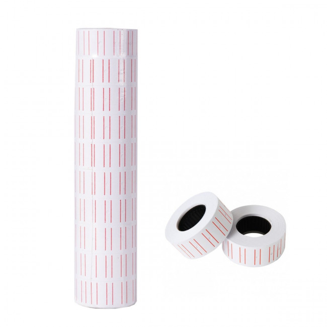 Ценник белый с красной полоской, 21*12мм, 400 шт WENZER OFFICE (10/100)