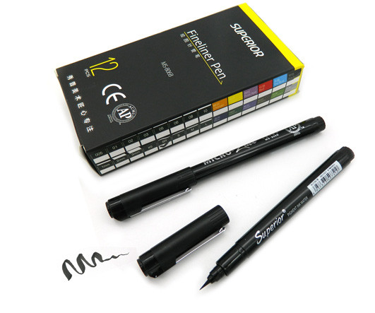 Линер Superior CC-10 BR черный мягкая кисть 0,5 мм MS-806B (12)