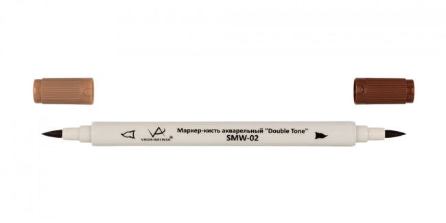 Акварельный маркер-кисть 0.8 мм - 2 мм, кисть "Double Tone" 12 Коричневый, VISTA-ARTISTA/SMW-02 12 (6) Акварельный маркер-кисть 0.8 мм - 2 мм, кисть "Double Tone" 12 Коричневый, VISTA-ARTISTA/SMW-02 12 (6)