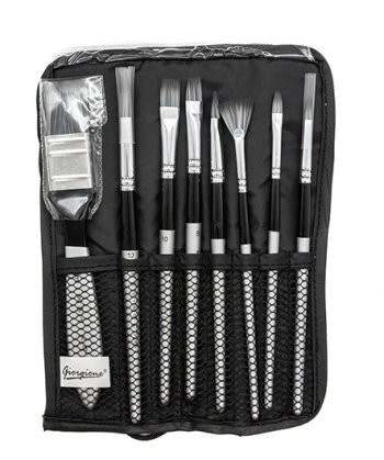 Кисти набор 8 шт. Синтетика DD/107 CK-143 Круглые (№2,12) и плоские (№1/4,4,6,8,10,25) в пенале-скрутке, в пластиковом тубусе №G-30H (1/6/48) Кисти набор 8 шт. Синтетика DD/107 CK-143 Круглые (№2,12) и плоские (№1/4,4,6,8,10,25) в пенале-скрутке, в пластиковом тубусе №G-30H (1/6/48)