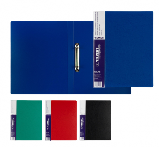 Папка А4 700 мкр 25 мм, 2 кольцах, волокно, синий, Premier Expert Complete/2205565 (4)