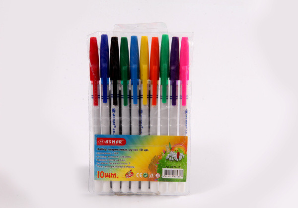 Набор шариковых ручек 10 цв AR-2270-10, Asmar (12)