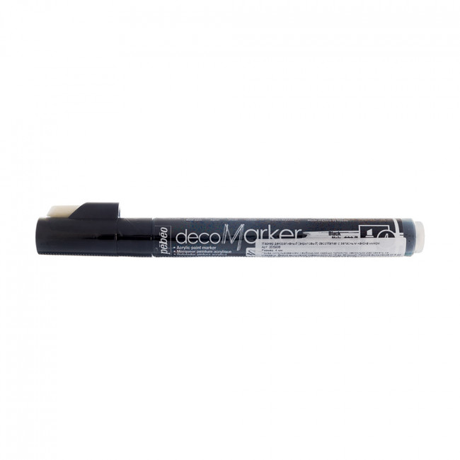 Маркер 4мм акриловый, перо скошенное, черный, PEBEO/201636/205936 (6)