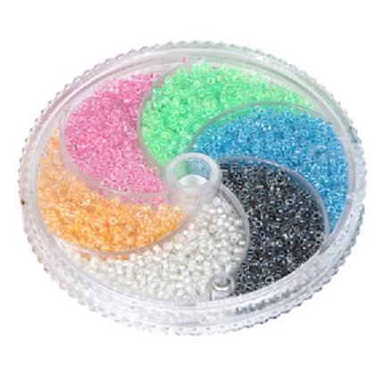 Набор бисера для рукоделия ассорти прозр. с цвет.отверстием, Zlatka/SBR №6 Набор бисера для рукоделия ассорти прозр. с цвет.отверстием, Zlatka/SBR №6