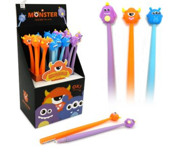 Ручка фигурная гелевая CX-35 "Монстрики" (син) 0,5мм игольчатый стержень, прорезиненный корпус, цвета ассорти, в к/кор KK-7214 (24/1728) Ручка фигурная гелевая CX-35 "Монстрики" (син) 0,5мм игольчатый стержень, прорезиненный корпус, цвета ассорти, в к/кор KK-7214 (24/1728)