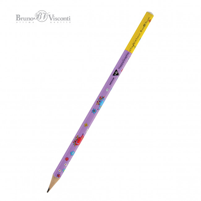 КАРАНДАШ ЧЕРНОГРАФИТОВЫЙ "HappyGraphix" ЕЖИКИ НВ 21-0030/29