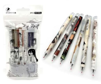 Ручки гелевые набор- 6 шт. CW-35 "Девочка из комикса" (черн) 0,5мм авт., игольчатый стержень, с грипом, в зип-пакете (1/20/320) Ручки гелевые набор- 6 шт. CW-35 "Девочка из комикса" (черн) 0,5мм авт., игольчатый стержень, с грипом, в зип-пакете (1/20/320)