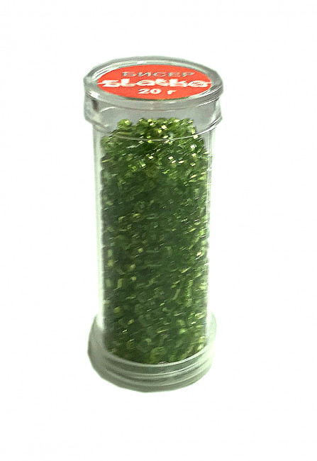 Бисер в тубе 08/0 (0001-0021А) 20 г №0004, GR салатовый, Zlatka Бисер в тубе 08/0 (0001-0021А) 20 г №0004, GR салатовый, Zlatka