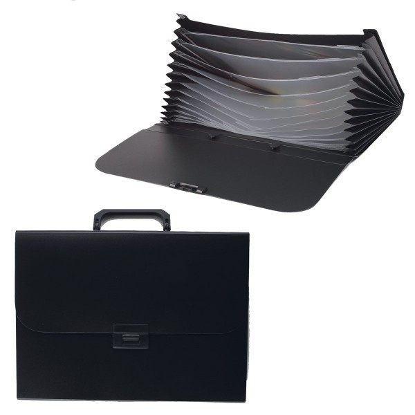 Портфель для документов А4 с 13-ю отделениями, на замке, пластиковый, 900 мкм, в "Daily", чёрный, deVENTE Портфель для документов А4 с 13-ю отделениями, на замке, пластиковый, 900 мкм, в "Daily", чёрный, deVENTE
