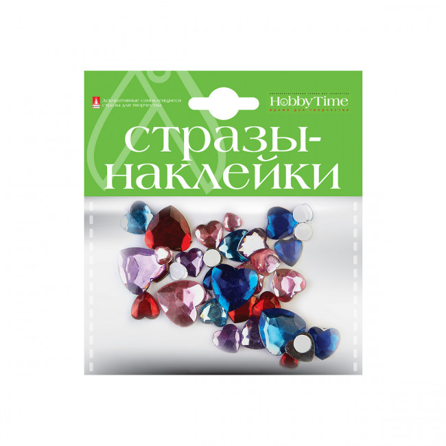 Стразы- наклейки "Сердечки", №2, BV/2-094/02