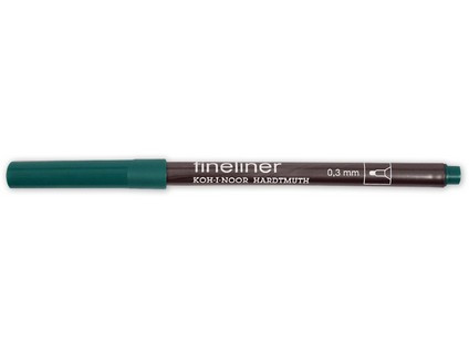 Линер 0,3мм "Fineliner", кобальтово-зеленый, Koh-I-Noor/7770210501KS (12)