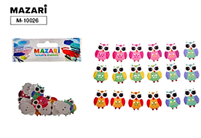 Пуговицы декоративные OWL, ассорти 18 дизайнов, Mazari (24)