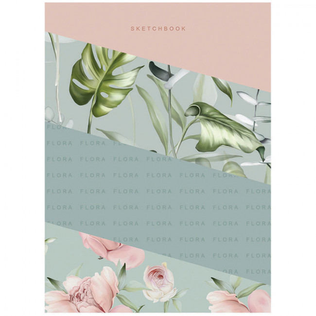 Скетчбук А5 80л. 7БЦ BG "Gently", матовая ламинация, белый блок, BG (10/20)