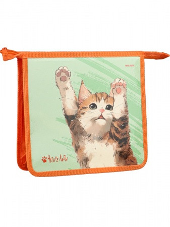 Папка А5 для тетрадей на молнии сверху "Четыре лапы", Profit/ПТ-2227