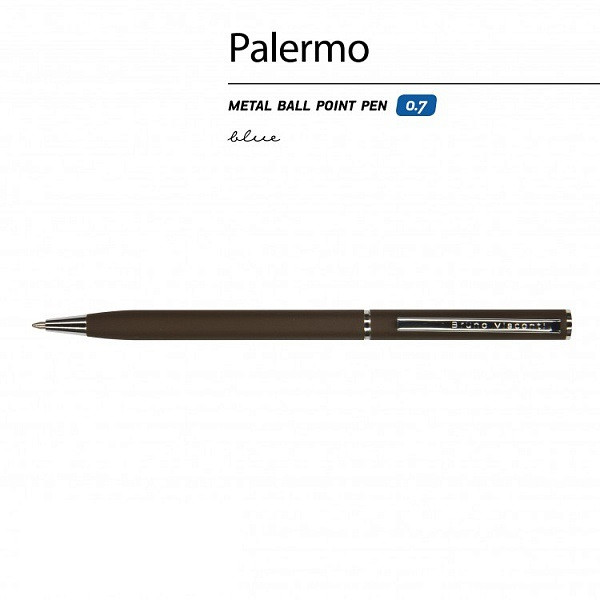 Ручка автоматическая 0,7мм синяя «Palermo», в футляре, коричневый корпус, BV/20-0250/021