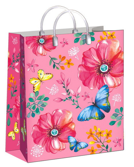 Сумки подарочные с пластиковой ручкой (23*27) "Розовые сны"