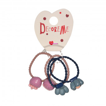 Резинка для волос "Клубника и цветы", 4шт, BV/2-713/15 (12)