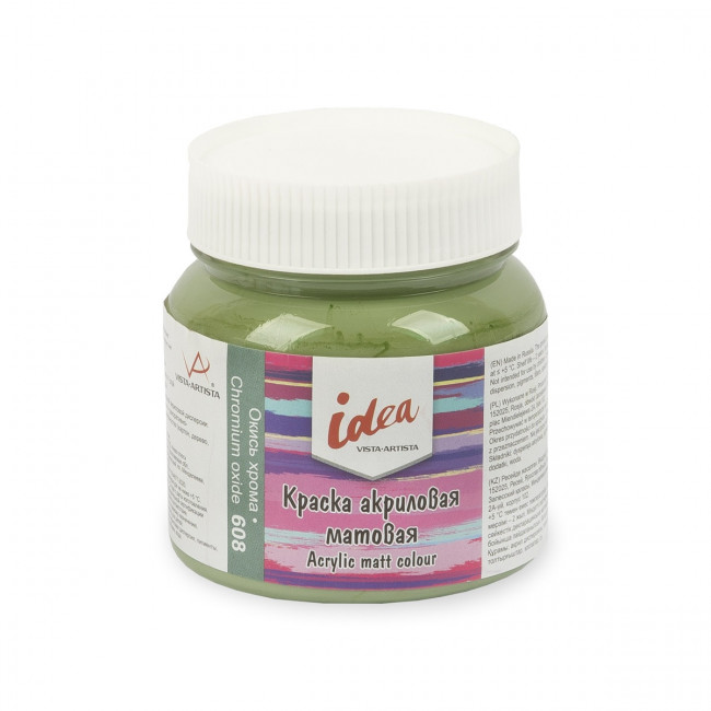 Краска акриловая для декора матовая 220мл 608 Окись хрома, idea, VISTA-ARTISTA/ IMA-220 608 Краска акриловая для декора матовая 220мл 608 Окись хрома, idea, VISTA-ARTISTA/ IMA-220 608