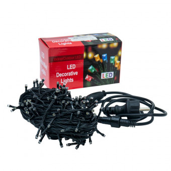 Электрическая гирлянда 200 лампочек, 20м, светодиодная, холодный белый свет с мерцанием, Микрос/ч56429