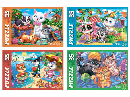 Пазлы 35 элементов "Забавные котики. №8", Рыжий Кот/П35-2717