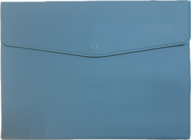 Папка -конверт А4 на кнопке WENZER OFFiCE, голубая, эко кожа