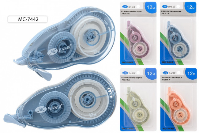 Корректирующая лента 5мм х 12 метров, для любого типа бумаги, Basir/МС-7442 (24)