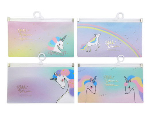 Папка на молнии А-6  CP-140 "Единорог" 22х13см, пластик, с рисунком в ассортименте (12/12/1800)