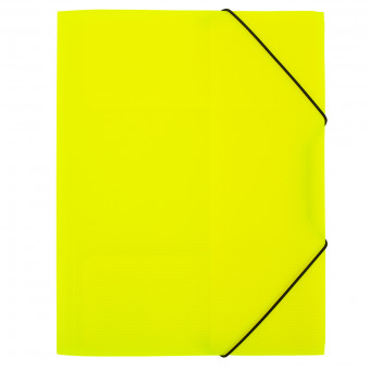 Папка на резинке A4, WENZER OFFiCE, "PRISMA NEON" 600 мкм, 35 мм, желтая (5)