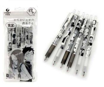 Ручки гелевые набор- 6 шт. CW-36 "Парочка" (черн) 0,5мм авт., игольчатый стержень, с грипом, в зип-пакете (1/20/320)