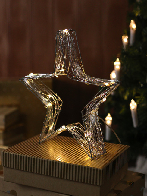 Светящаяся фигура 25см "Белая звезда", MILAND/Т-5544