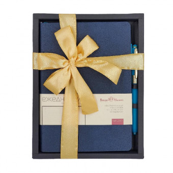 Подарочный набор: недатированный ежедневник А5 "Boston"+ ручка «Monaco», темно-синий, BV/3-228/05-2 Подарочный набор: недатированный ежедневник А5 "Boston"+ ручка «Monaco», темно-синий, BV/3-228/05-2