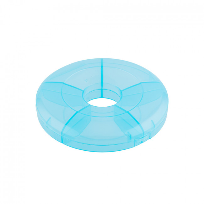 Коробка для швейных принадлежностей 12 x 12 x 3 см пластик, голубой-прозрачный, Gamma/T-37