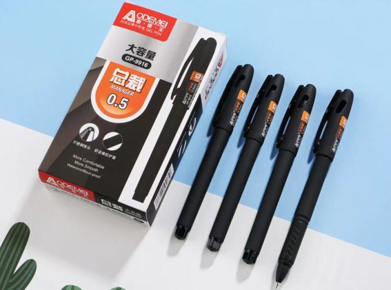 Ручка гелевая черная 0,5мм, черный корпус Aodemei GP-9916 (12) Ручка гелевая черная 0,5мм, черный корпус Aodemei GP-9916 (12)