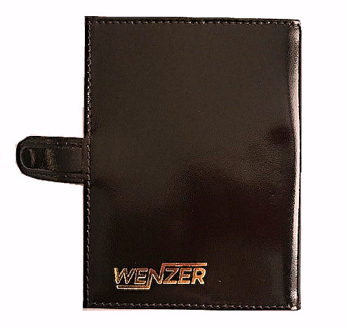 Обложка на автодокументы WENZER OFFiCE из натуральной кожи "спилок", с отделом для визиток, с кнопкой, коричневый