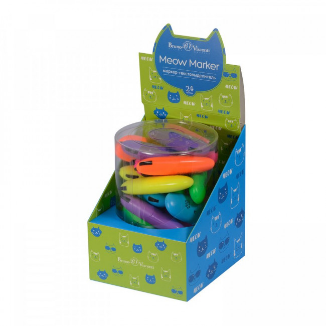 Текстовыделитель Meow Marker, 6 цветов "Неон" BV/22-0102 (24)