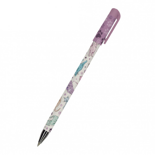 Ручка шариковая 0,5мм синяя "HappyWrite. Кошки", BV/20-0215/64 (24)