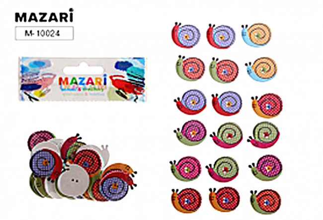 Пуговицы декоративные SNAIL, ассорти 18 дизайнов, Mazari (24)