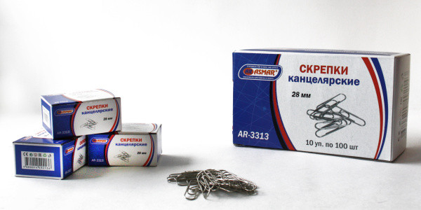 Скрепки 28мм канцелярские, Asmar (10) Скрепки 28мм канцелярские, Asmar (10)