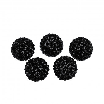 Бусина d 22мм пластик, №01 черный, 5шт, Zlatka/BWR-22 №01