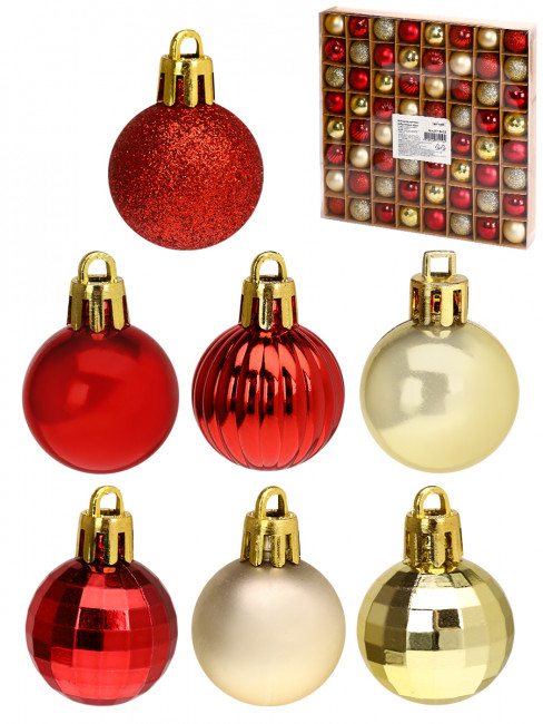 Набор шаров 3см "Волшебство" ёлочных, 64шт, MILAND/НУ-5610