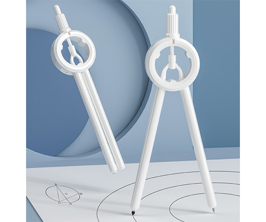 Циркуль WS-1 белый,16,5 см, с циферблатом, грифели (6шт) в футляре, в к/кор (1/100)