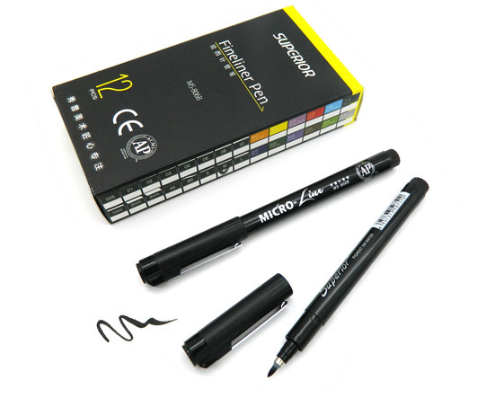 Линер Superior CC-10 Кисть M черный 0,8 мм MS-806B (12)