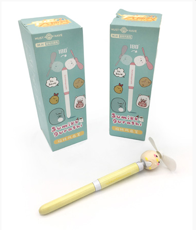 Ручка фигурная шариковая MH-35 "Вентилятор" MHK004445 (черный) металл корпус, поворотный вентилятор 6см, фигурка сверху, в картонной коробке (1/16/192)