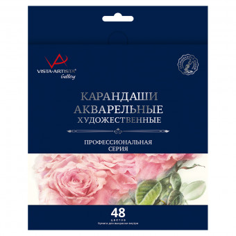 Набор карандашей цветных 48шт акварельных, заточенных, VISTA-ARTISTA/VGWP-48 Набор карандашей цветных 48шт акварельных, заточенных, VISTA-ARTISTA/VGWP-48