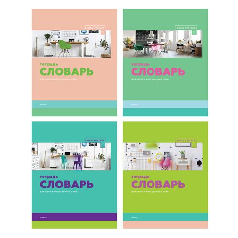 Тетрадь для записи иностранных слов А5 скоба 48л. индивид.блок:линия "Учись учиться" (ассорти) BG (10/80)