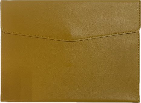 Папка -конверт А4 на кнопке WENZER OFFiCE, жёлтая, эко кожа