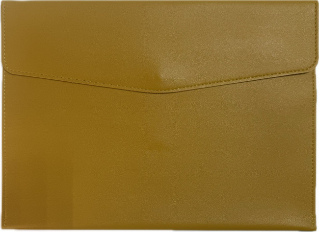 Папка -конверт А4 на кнопке WENZER OFFiCE, жёлтая, эко кожа